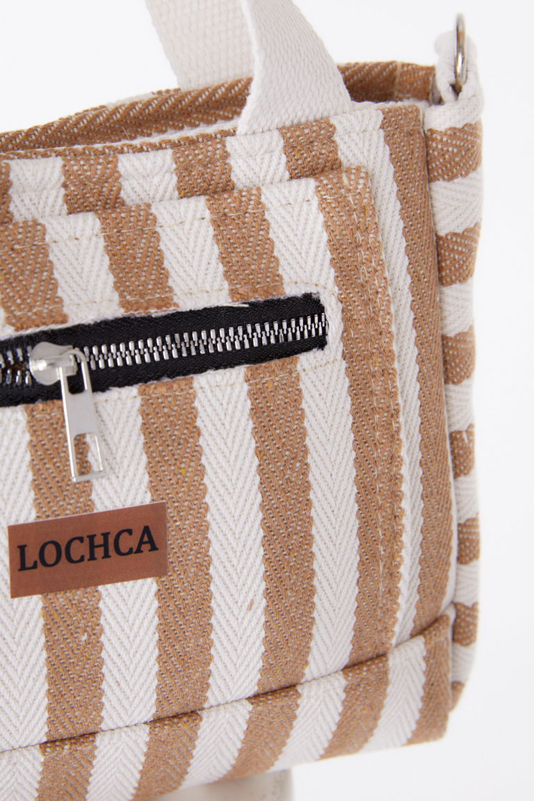 Kadın Vizon Çizgili Mini Çanta - 25403 - TOFİSA