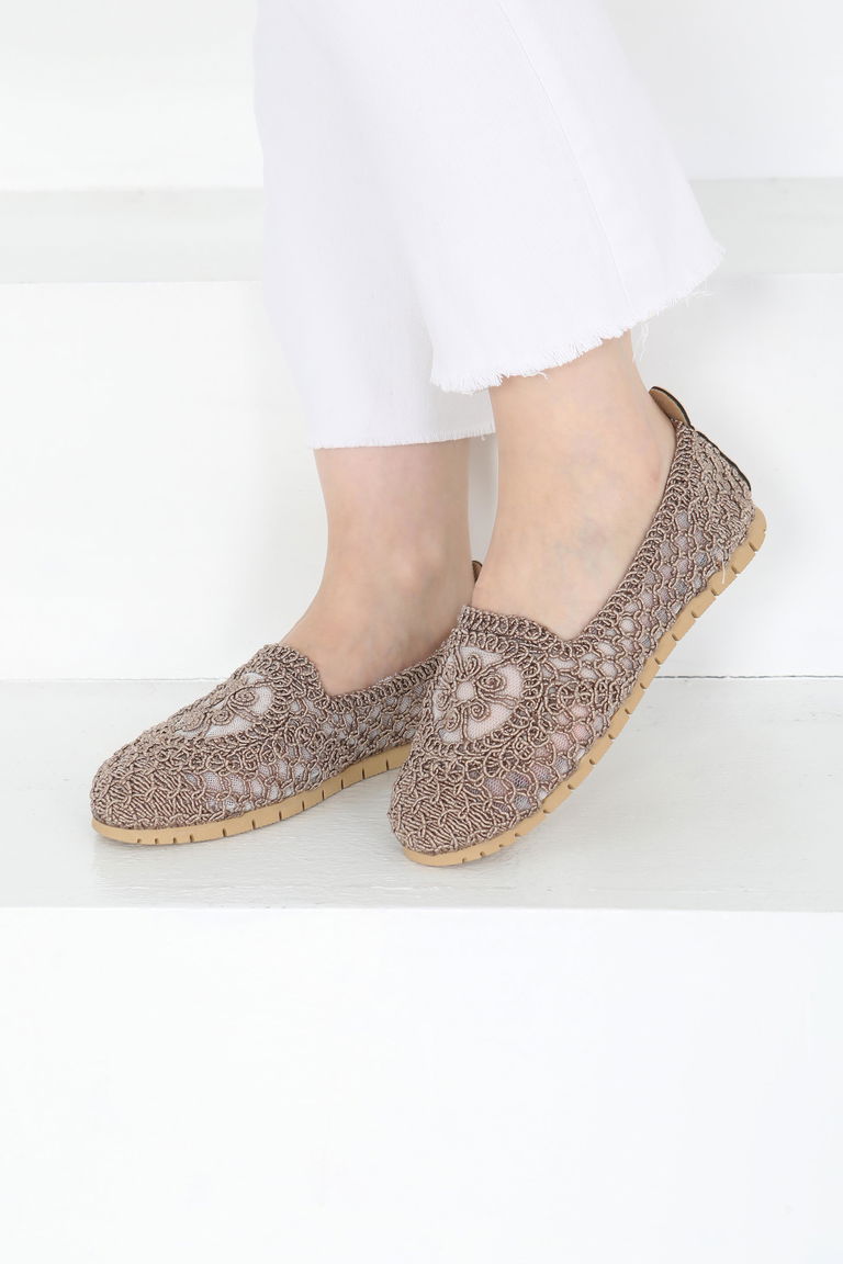 Kadın Vizon Örgülü Babet - 27240 - TOFİSA