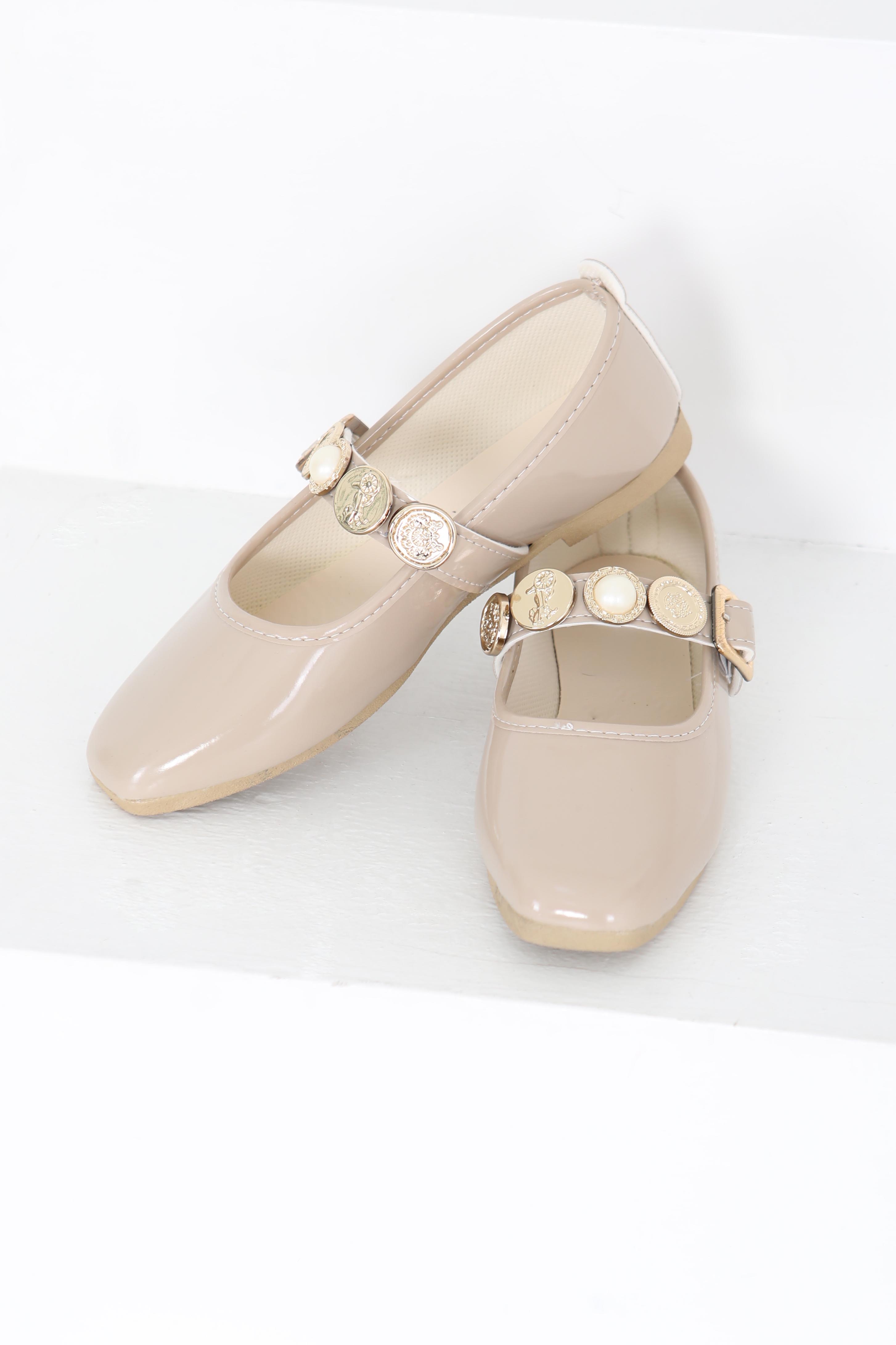 Kadın Vizon Rugan İncili Babet Ayakkabı - 27288 - 5