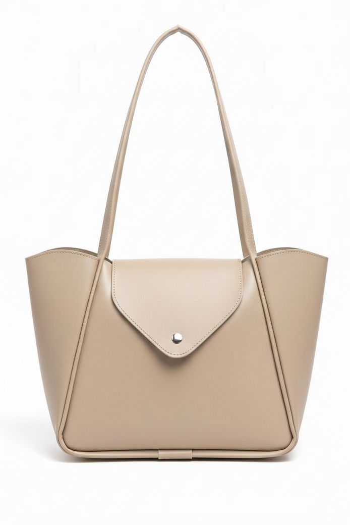 Kadın Vizon Suni Deri Kapaklı Kol Çantası - 28253-VIZON - 1