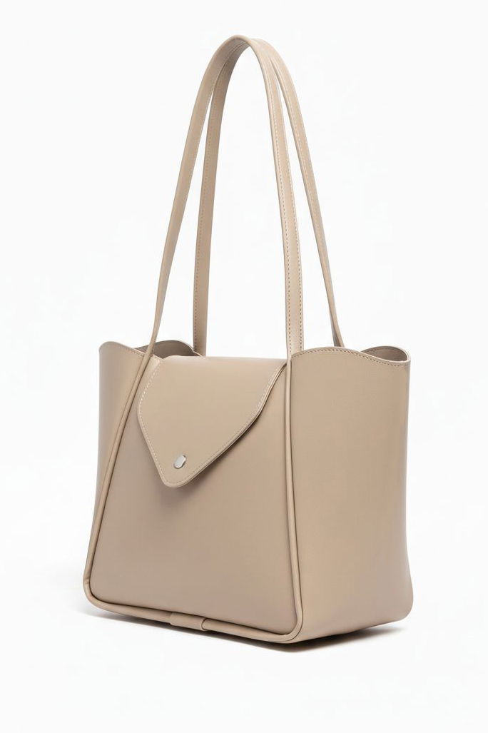 Kadın Vizon Suni Deri Kapaklı Kol Çantası - 28253-VIZON - 2