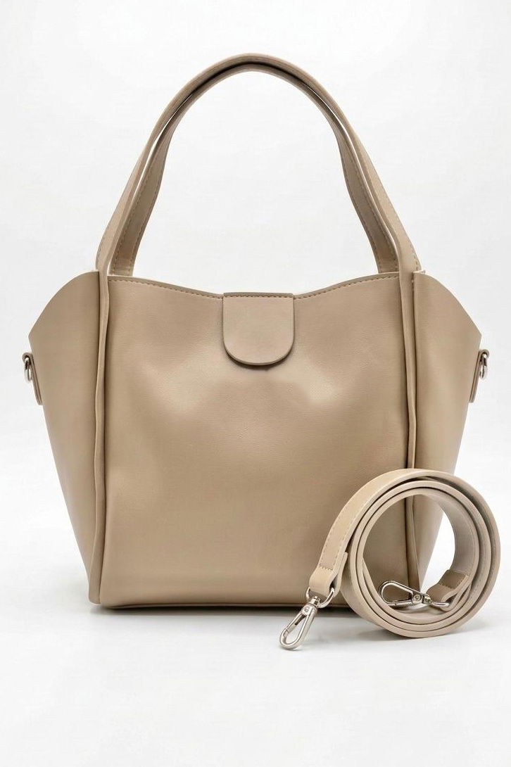 Kadın Vizon Suni Deri Omuz Çantası - 28317-VIZON - 1