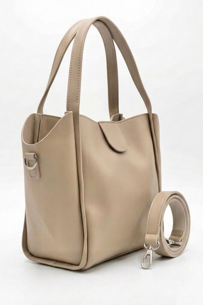 Kadın Vizon Suni Deri Omuz Çantası - 28317-VIZON - 2