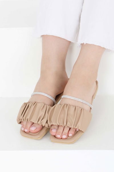 Kadın Vizon Taşlı Terlik - 27405 