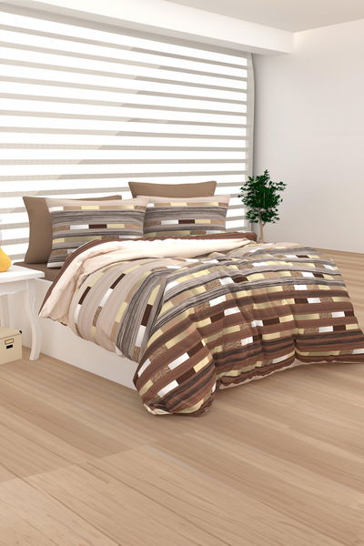 Kahve Cift Kişilik Nevresim Seti - 22596 