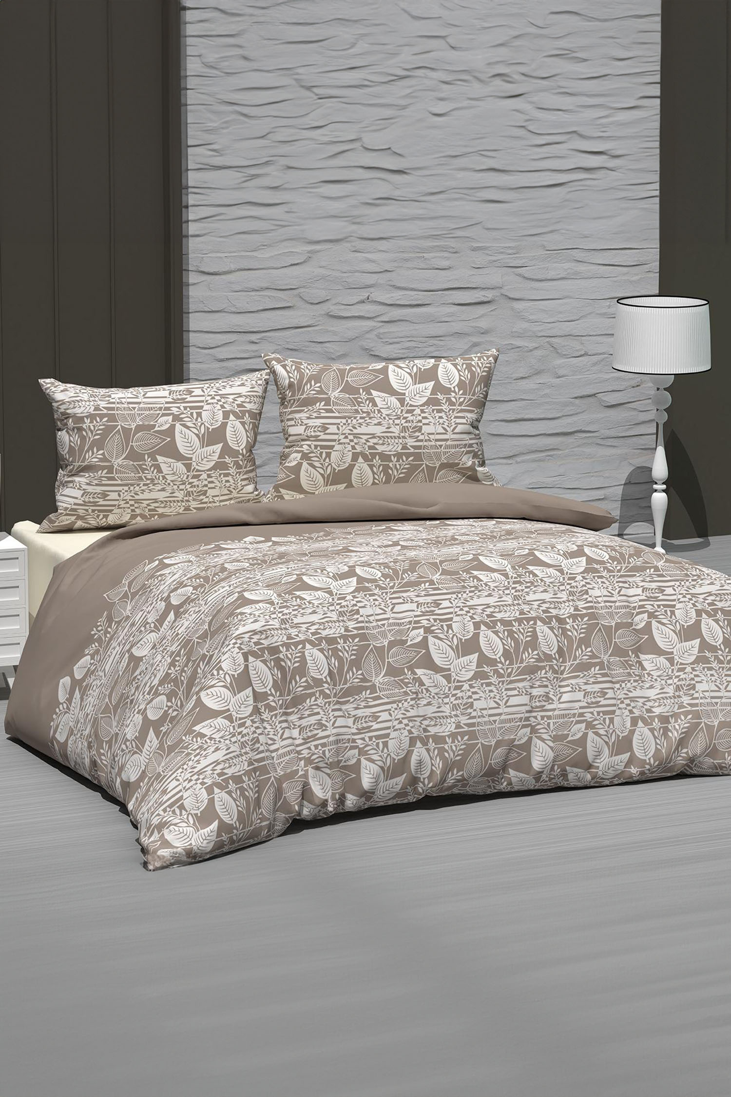 Kahve Çift Kişilik Nevresim Seti - 25348 - 1