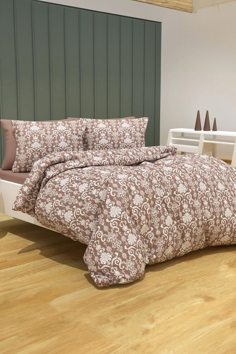 Kahve Tek Kişilik Nevresim Seti - 24909 - TOFİSA