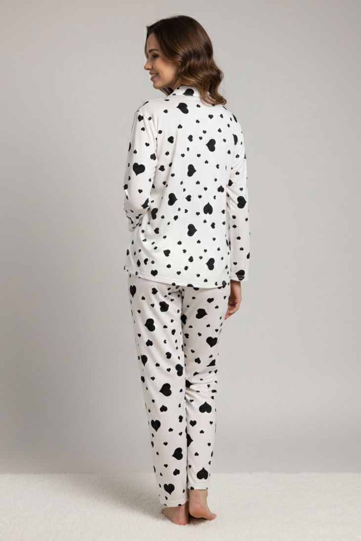 Kallp Baskılı Pijama Takımı - 28024-BEYAZ - 2