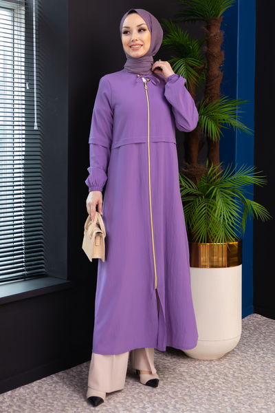 Ferace Lıla - 3659 Boydan Fermuarlı Ferace 