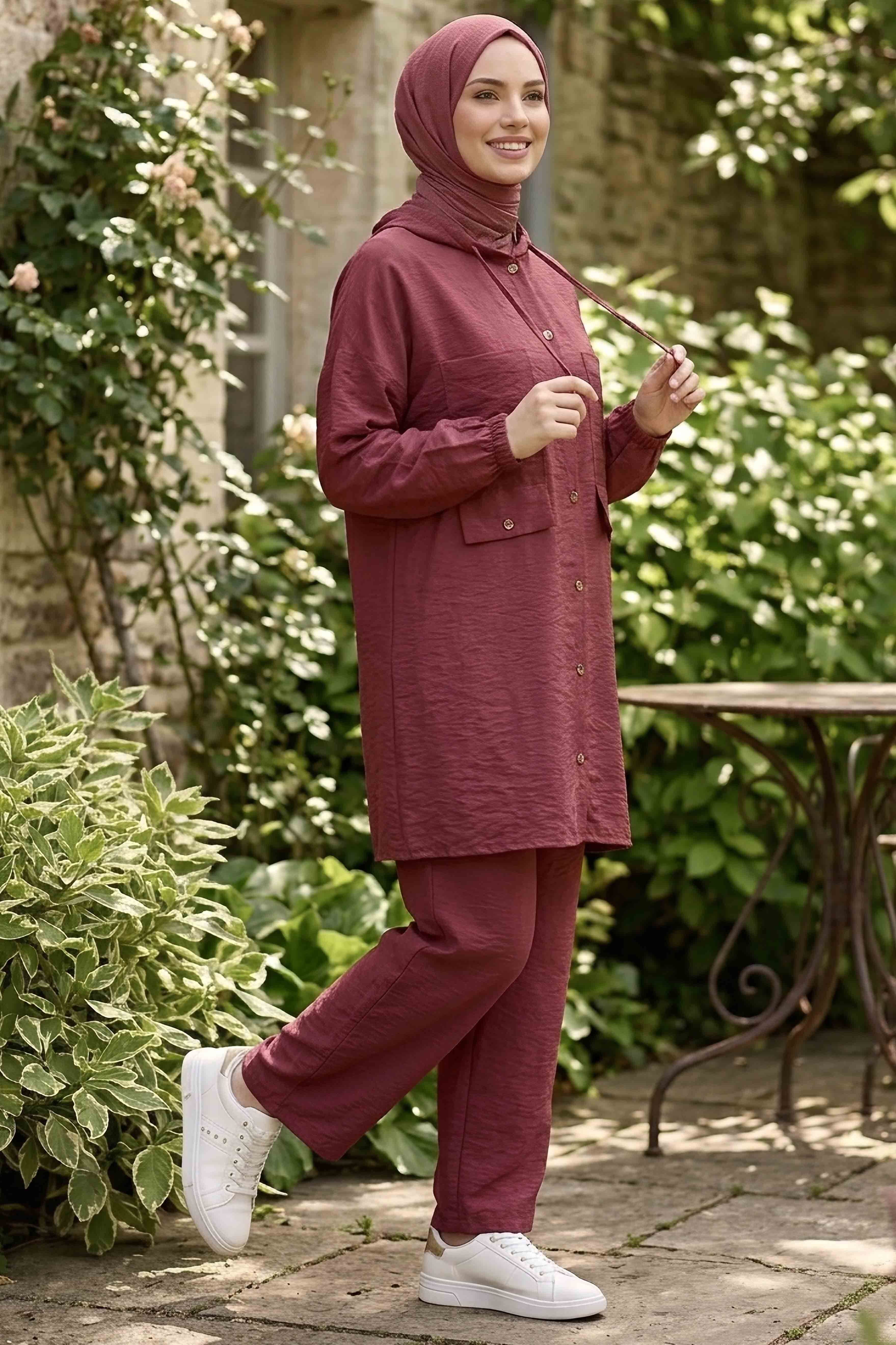 Kapşonlu Manavgat İkili Takım Bordo - 28429-BORDO - 1