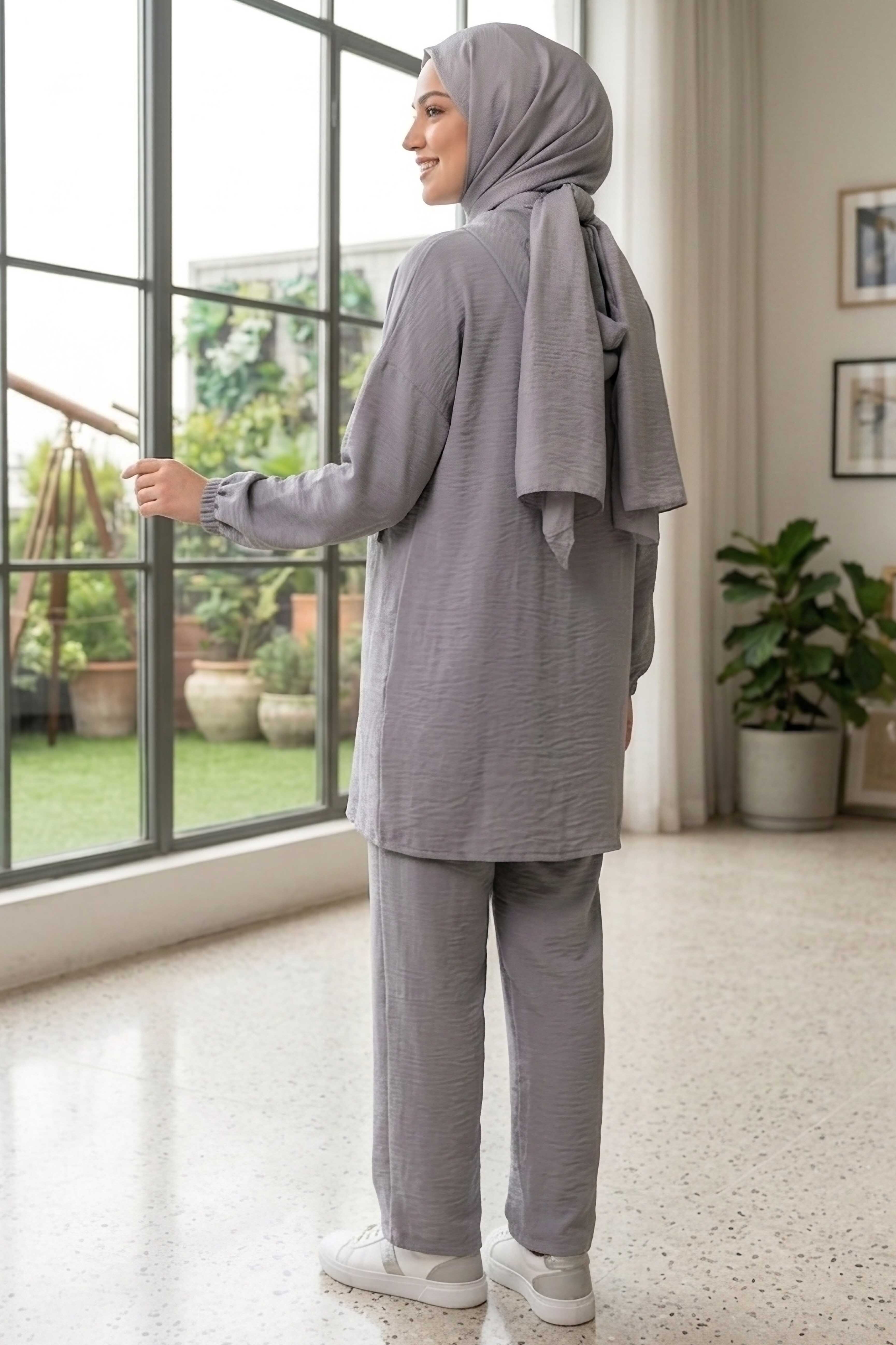 Kapşonlu Manavgat İkili Takım Gri - 28429-GRI - 3