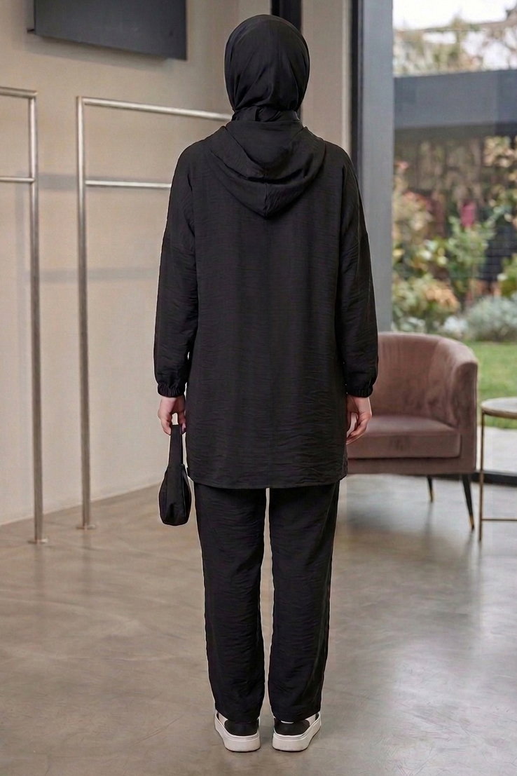 Kapşonlu Manavgat İkili Takım Siyah - 28429-SIYAH - 3