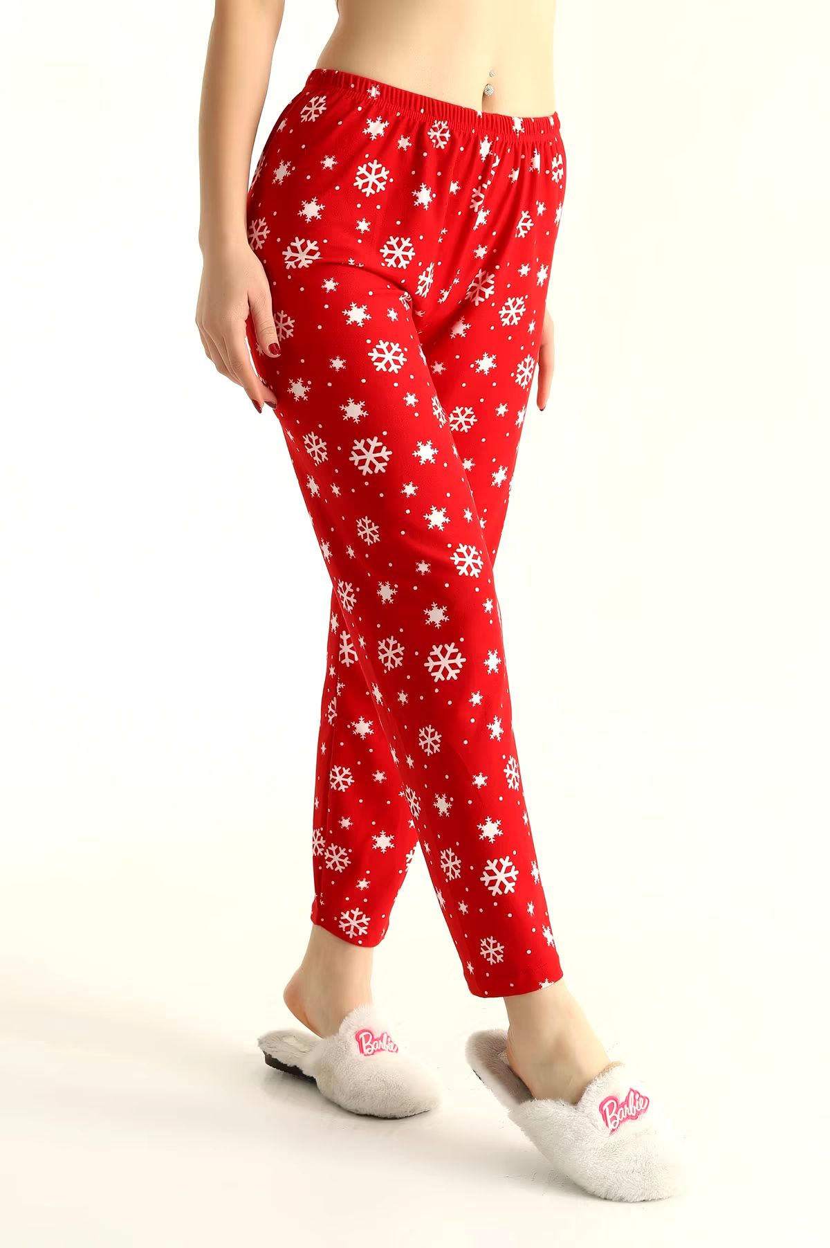 Kar Taneli Pijama Altı Kirmizi - 26810 - 2