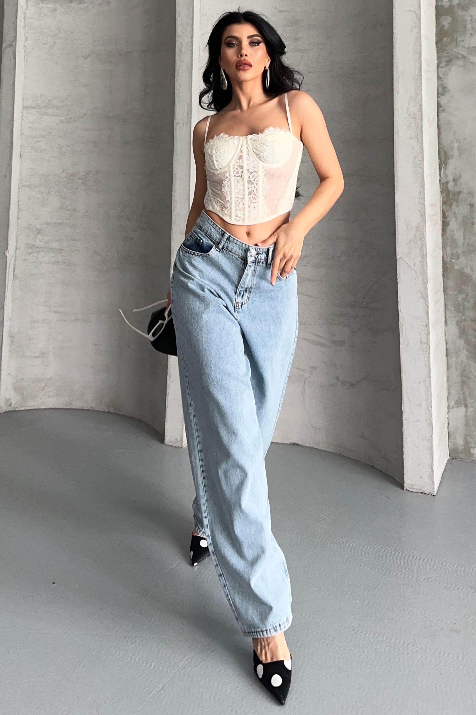 Kar Yıkamalı Baggy Kot Pantolon - 27269 - 3