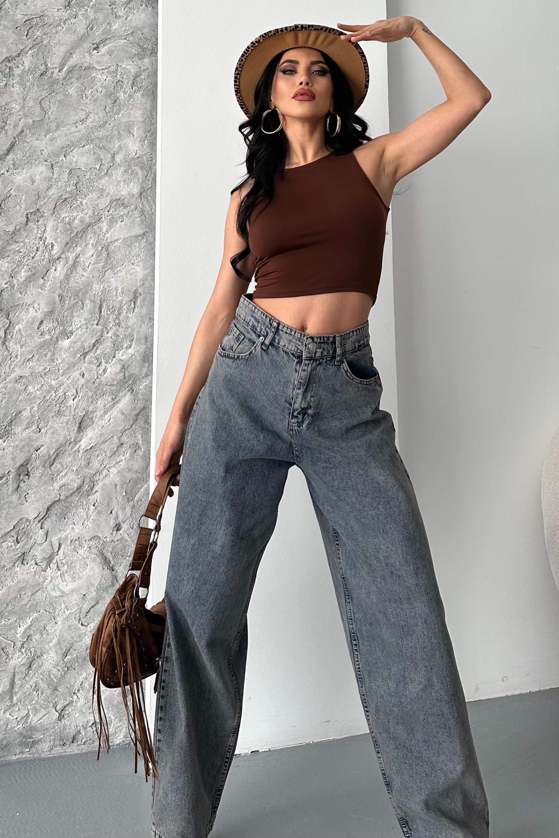 Kar Yıkamalı Baggy Kot Pantolon - 27269 - 2