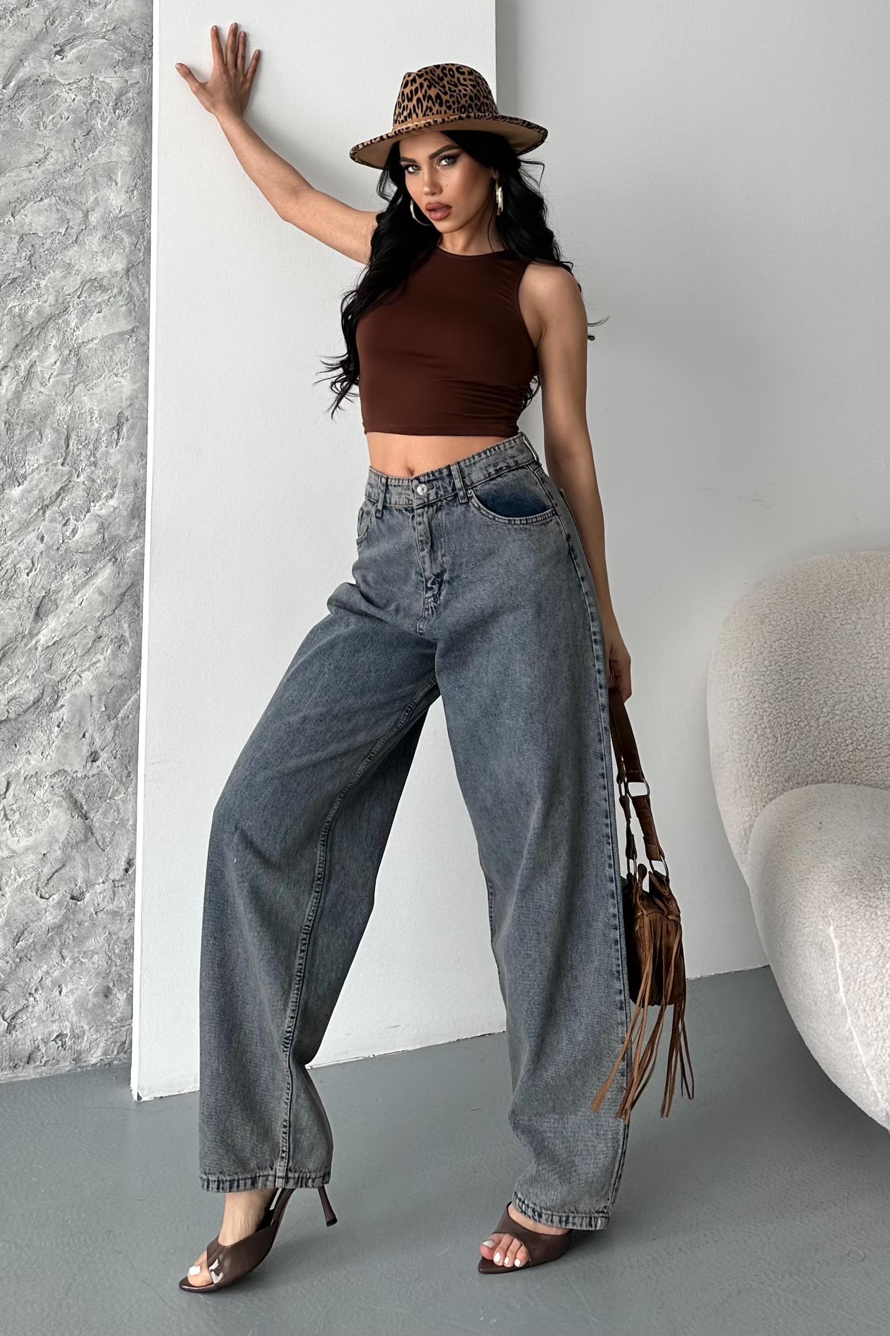Kar Yıkamalı Baggy Kot Pantolon - 27269 - 3