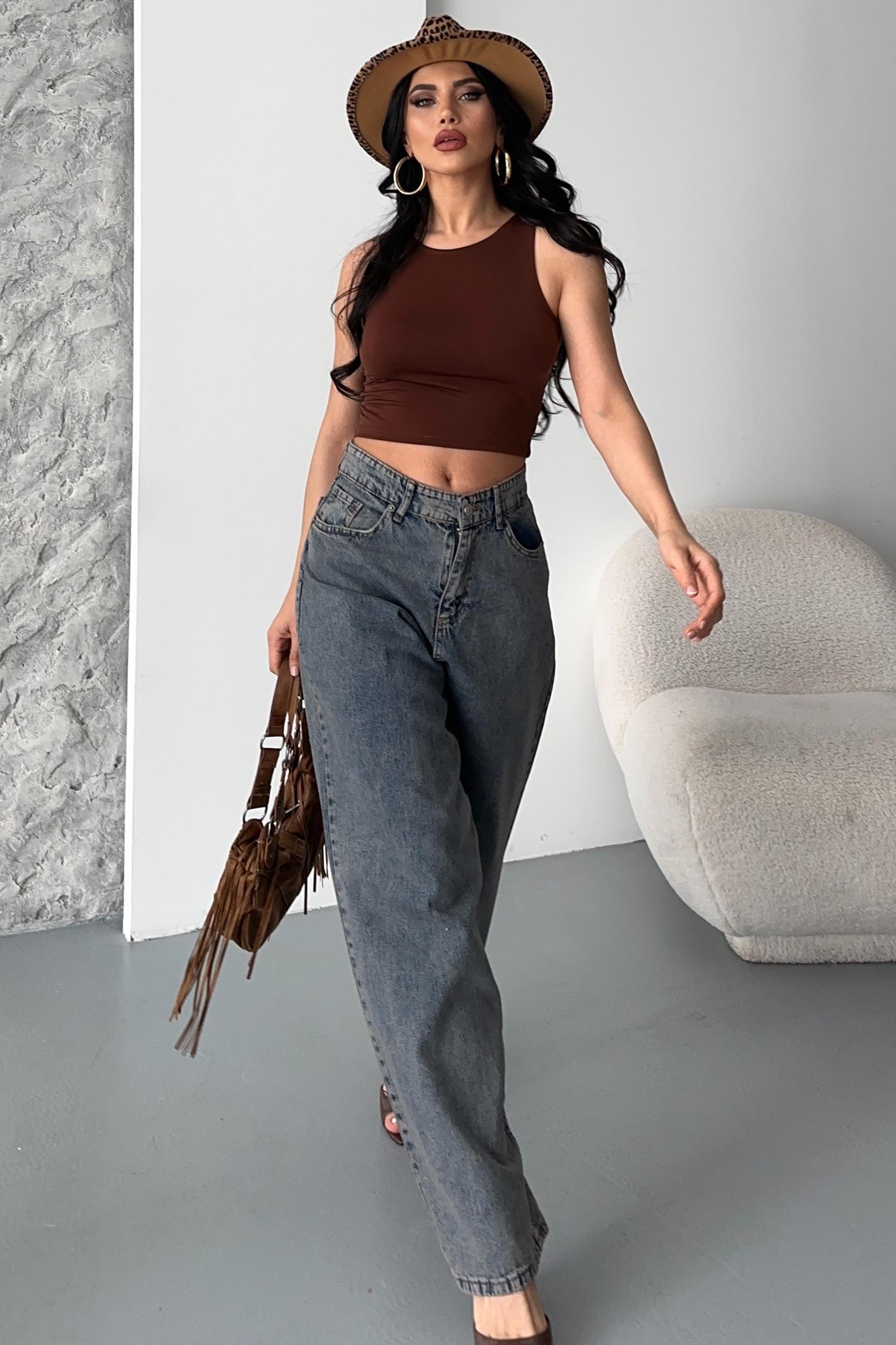 Kar Yıkamalı Baggy Kot Pantolon - 27269 - 5