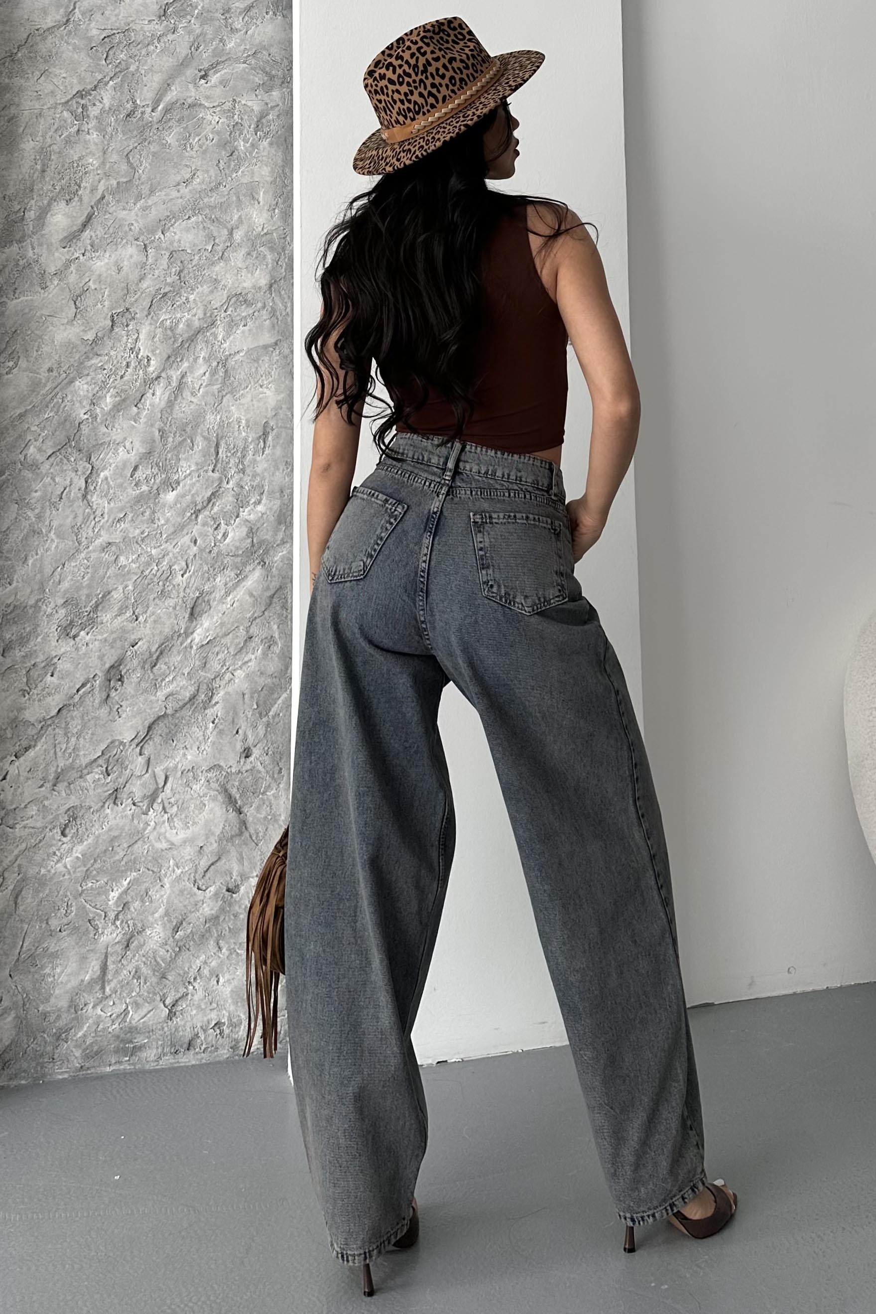 Kar Yıkamalı Baggy Kot Pantolon - 27269 - 6