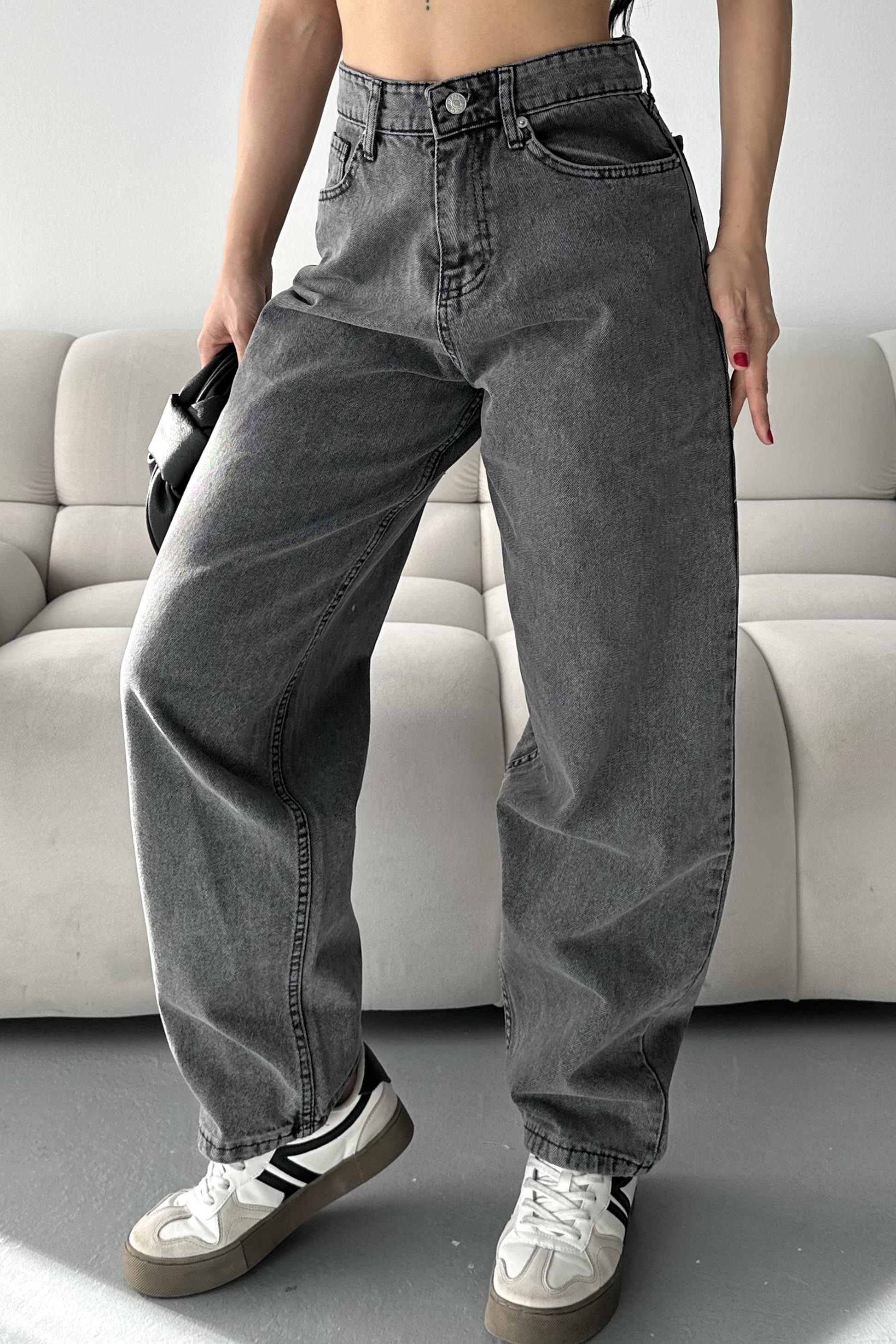 Kar Yıkamalı Baggy Kot Pantolon - 27269 - 2