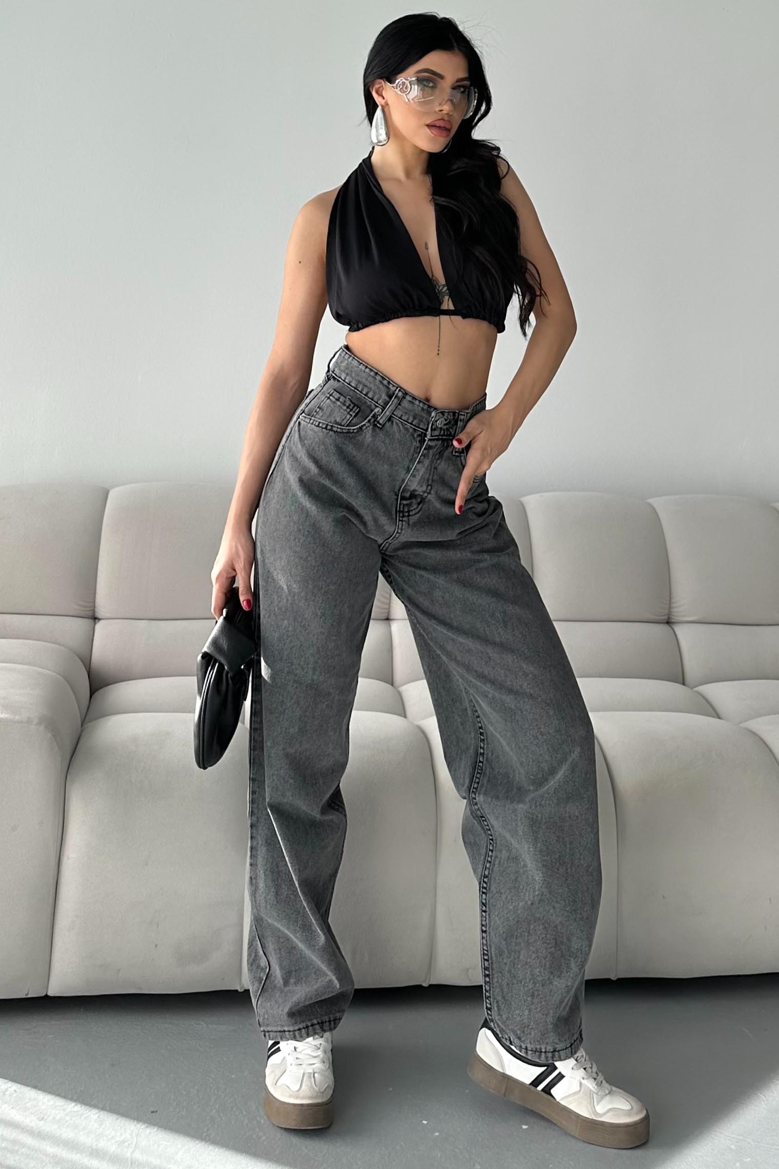 Kar Yıkamalı Baggy Kot Pantolon - 27269 - 3