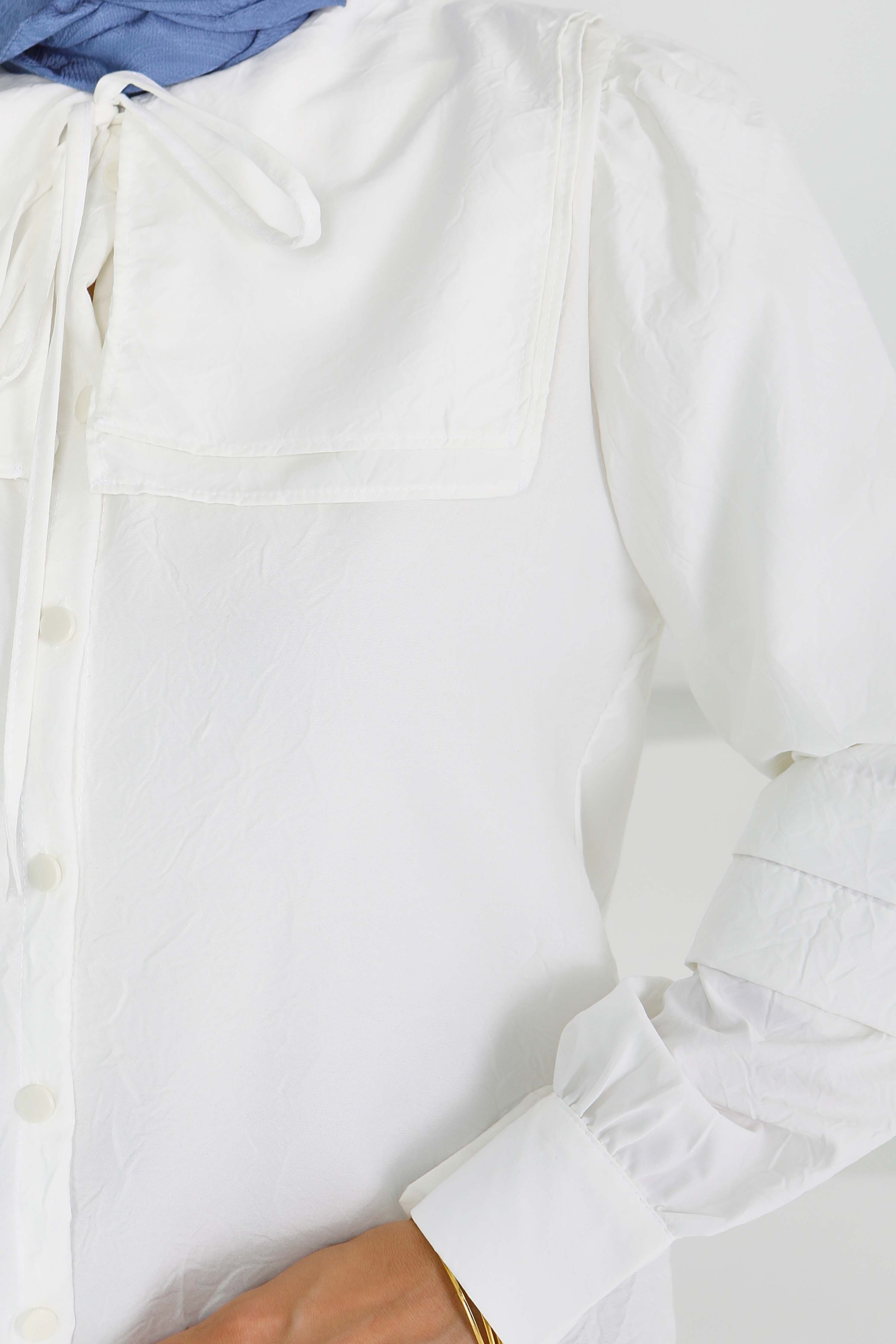 Kare Yaka Detaylı Dokuma Tunik - 27607 - 4