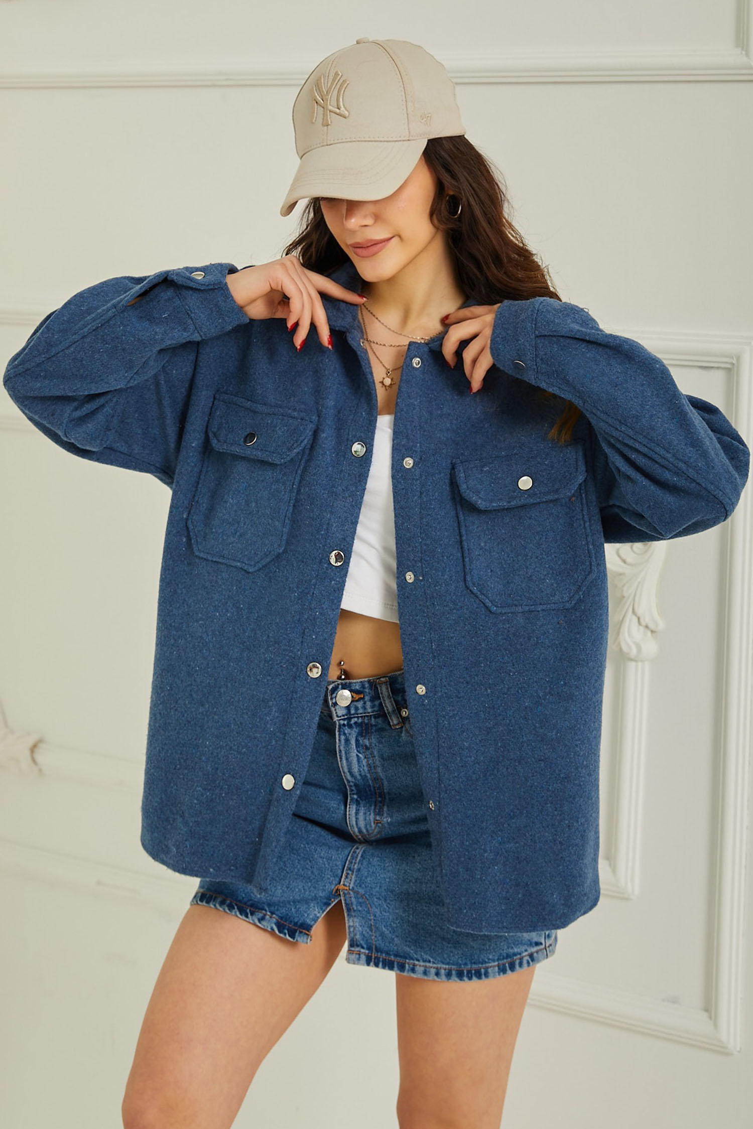 Kaşe Gömlek Indigo - 26739 - 1