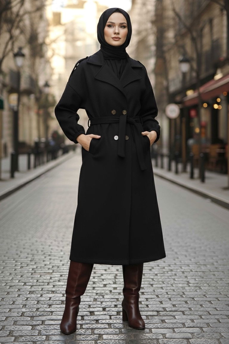 Kaşe Kaban - 27734-SIYAH - TOFİSA