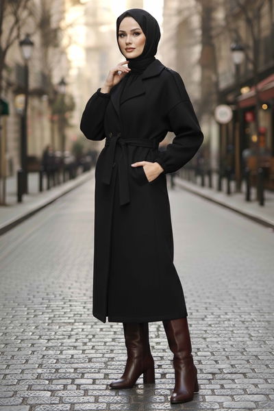 Kaşe Kaban - 27734-SIYAH 