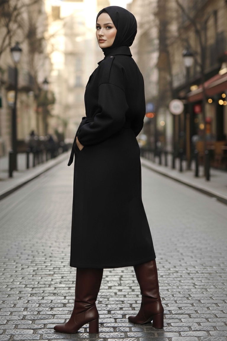 Kaşe Kaban - 27734-SIYAH - TOFİSA