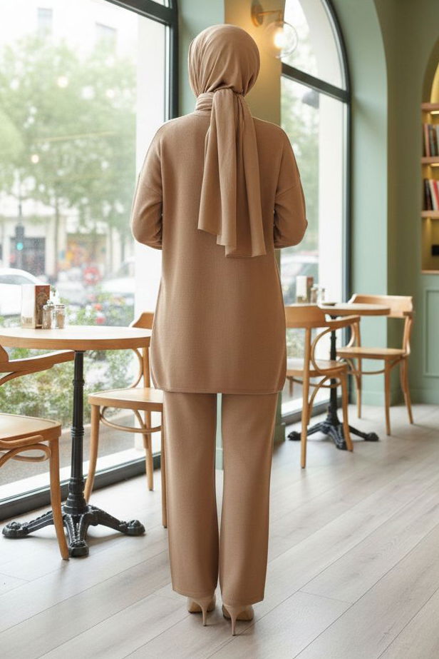 Kelebek Taş Detaylı Triko İkili Takım - 28122-VIZON - 3