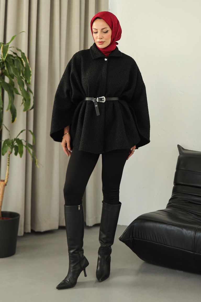 Kemerli Buklet Panço - 27823-SIYAH - TOFİSA