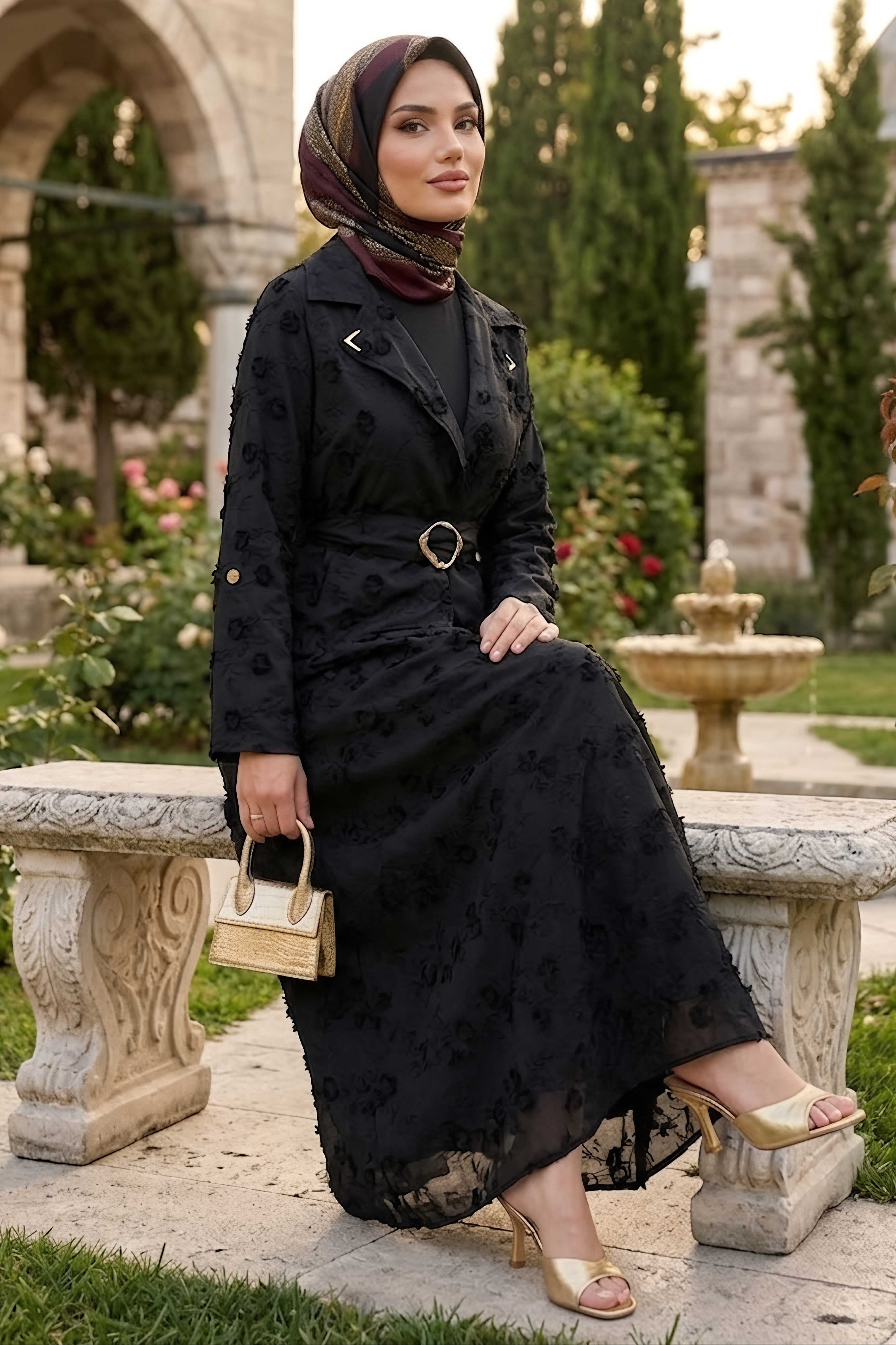 Kemerli Etekli İkili Takım Siyah - 28646-SIYAH - 3