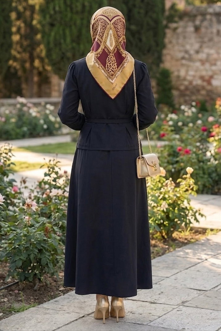 Kemerli Etekli İkili Takım Siyah - 28662-SIYAH - 3