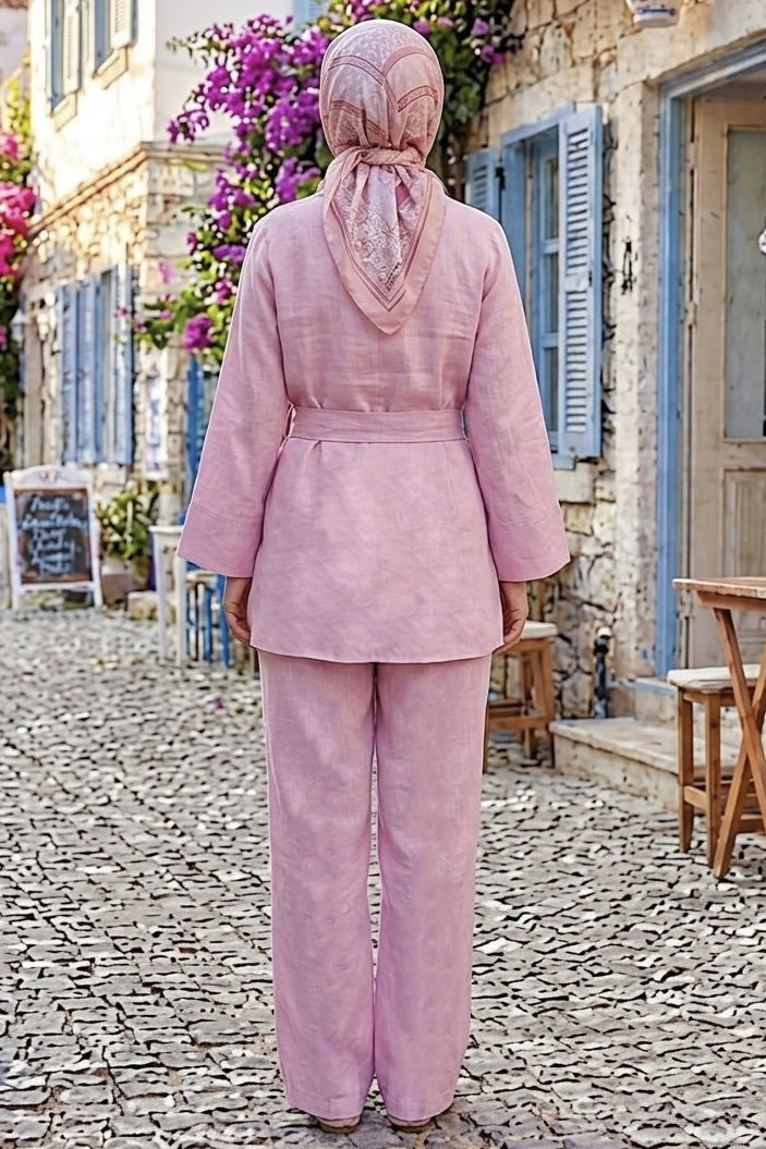 Kemerli İkili Takım Pembe - 28533-PEMBE - 3