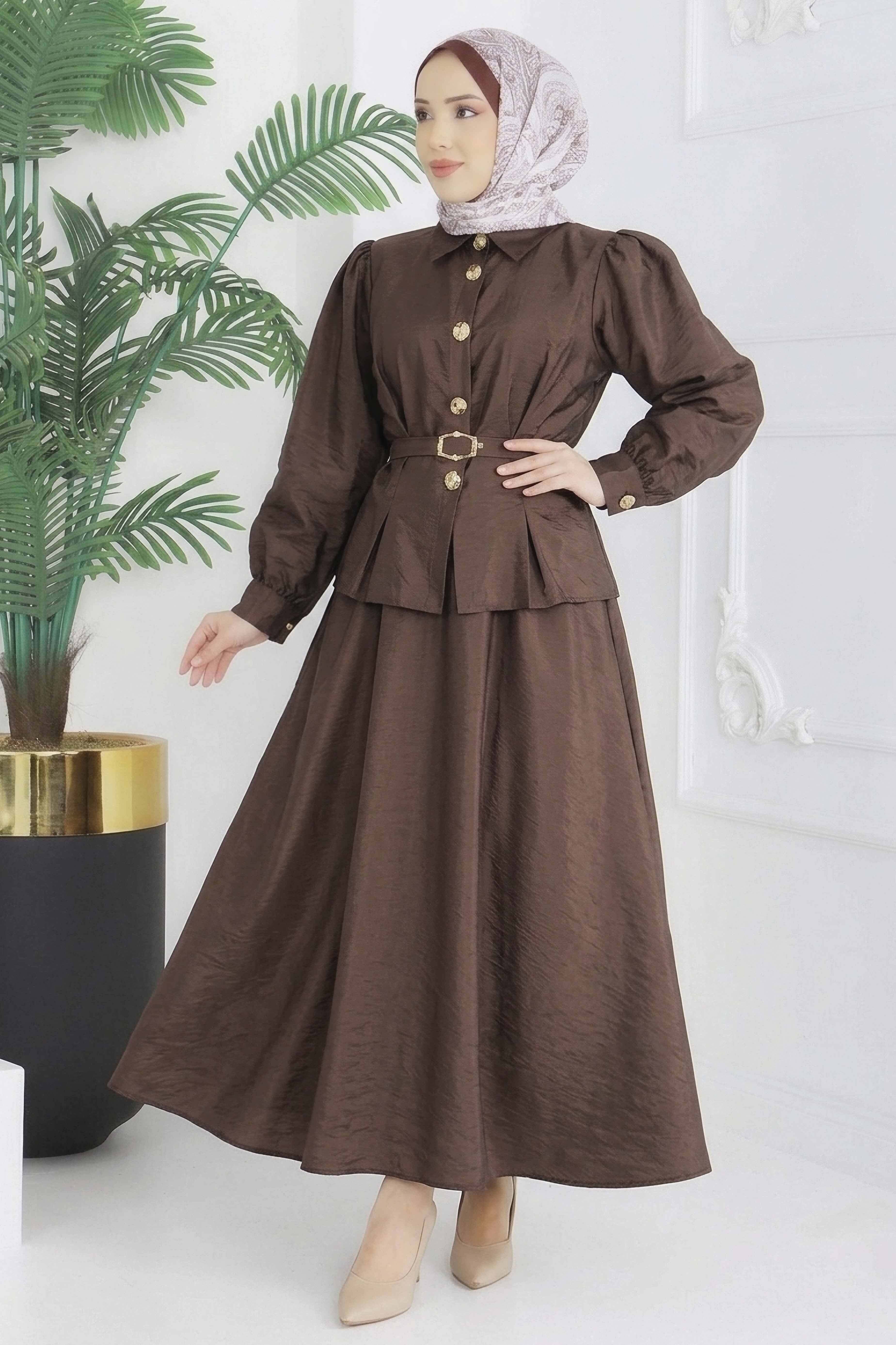 Kemerli Paraşüt Takım - 28394-KAHVE - 2