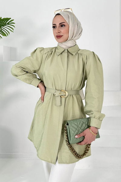Kemerli Tunik Haki - 27002 