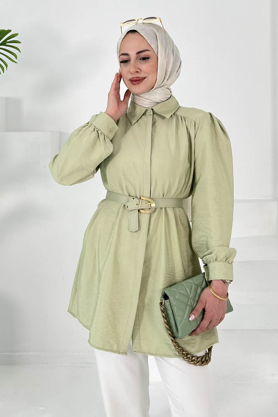 Kemerli Tunik Haki - 27002 - 2