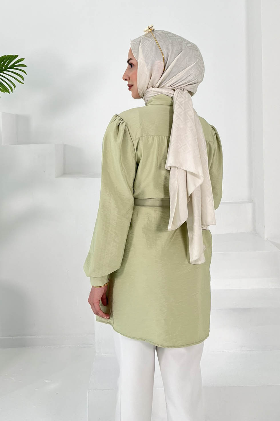 Kemerli Tunik Haki - 27002 - 5