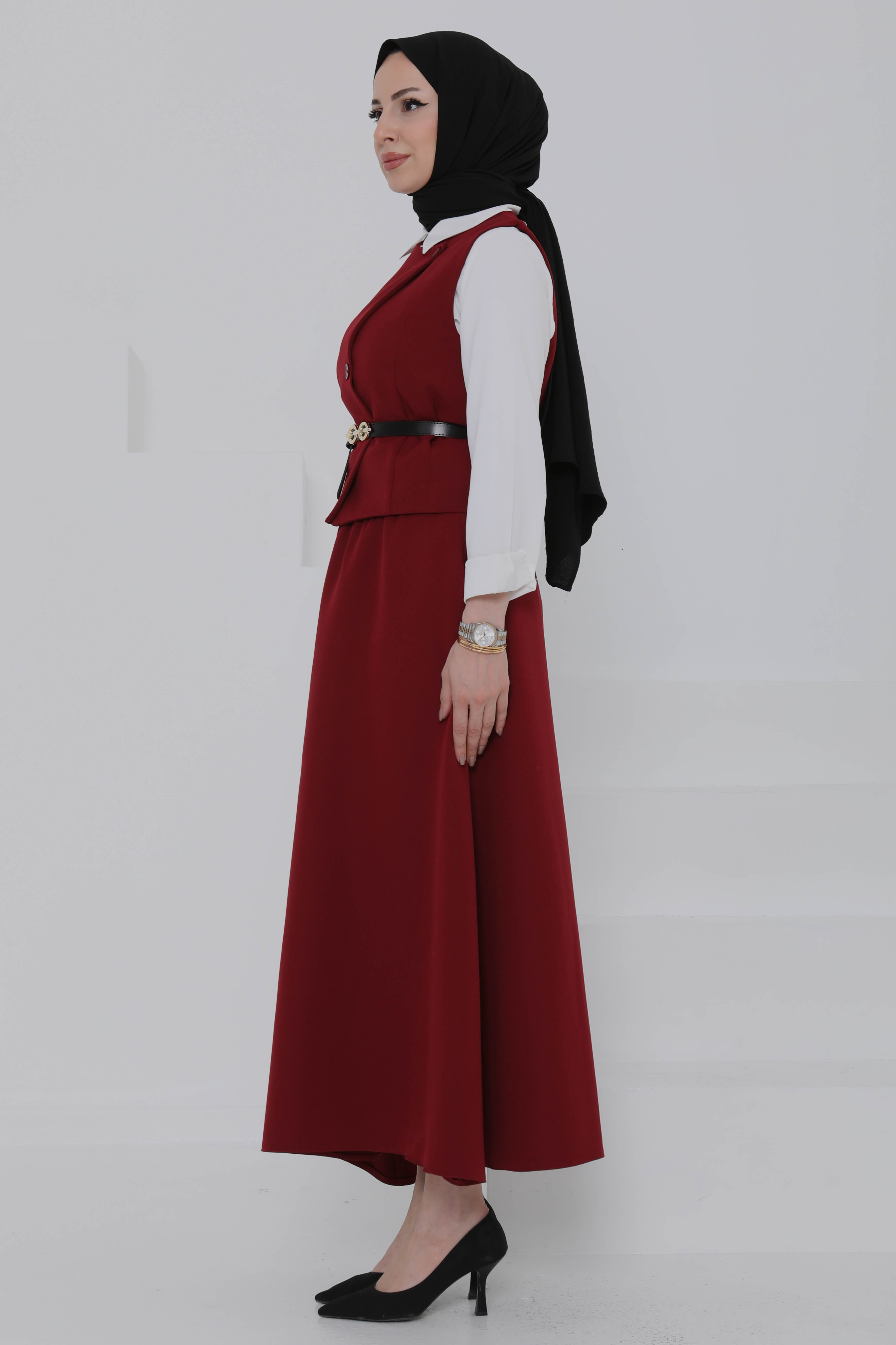 Kemerli Yelek Etek Takım - 27015 - 5