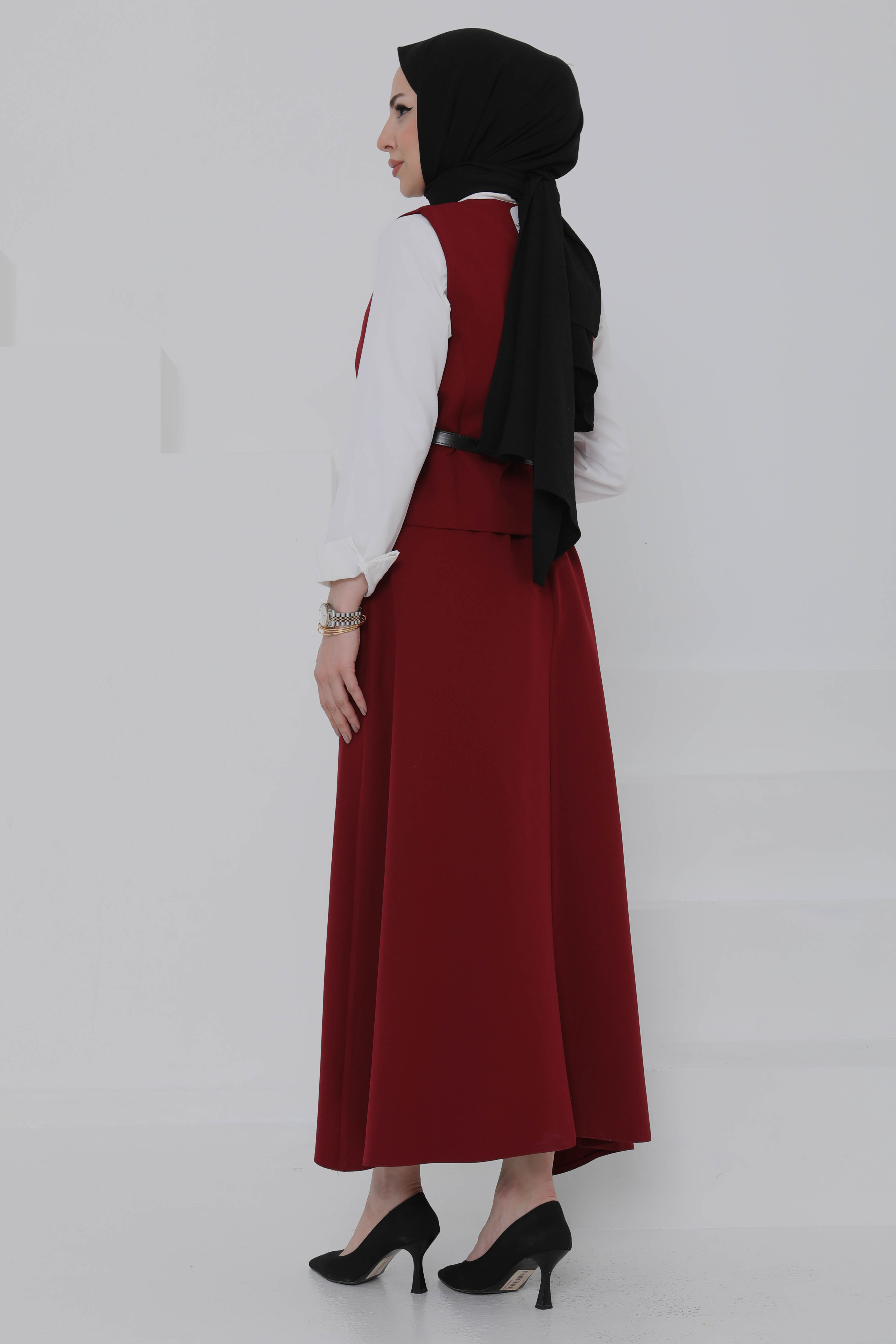 Kemerli Yelek Etek Takım - 27015 - 6