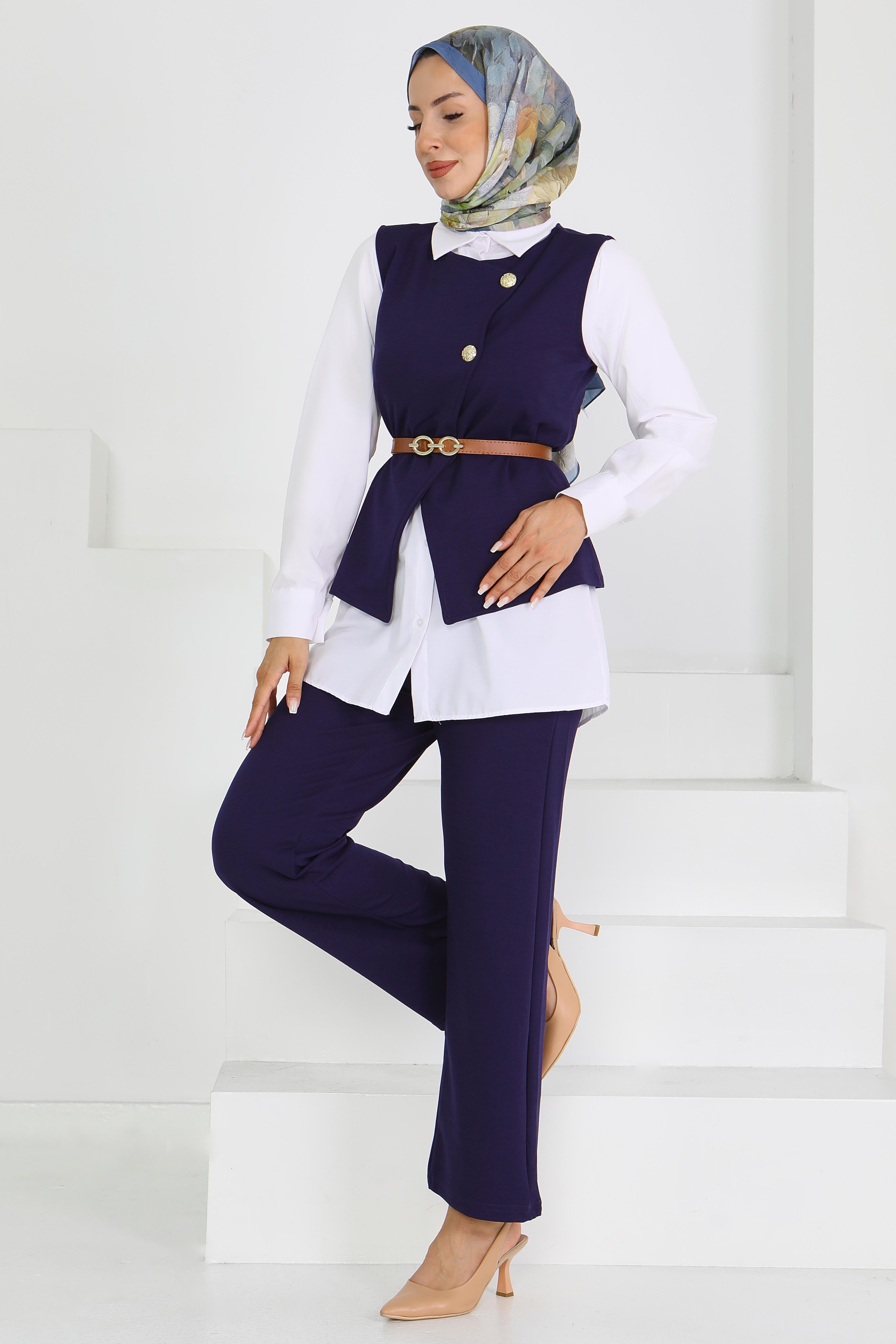 Kemerli Yelek Pantolon Mira Takım - 27612 - 1