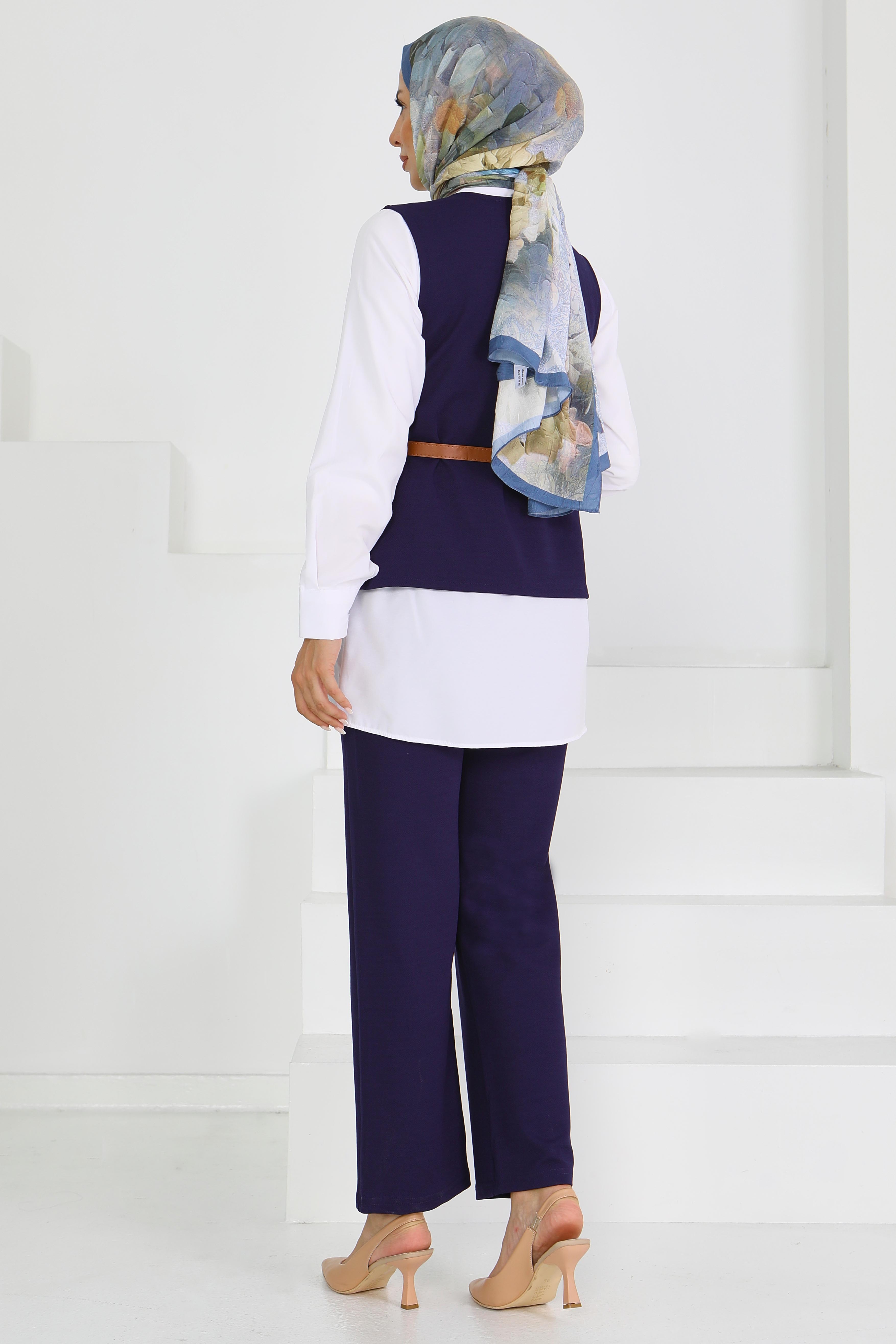 Kemerli Yelek Pantolon Mira Takım - 27612 - 5