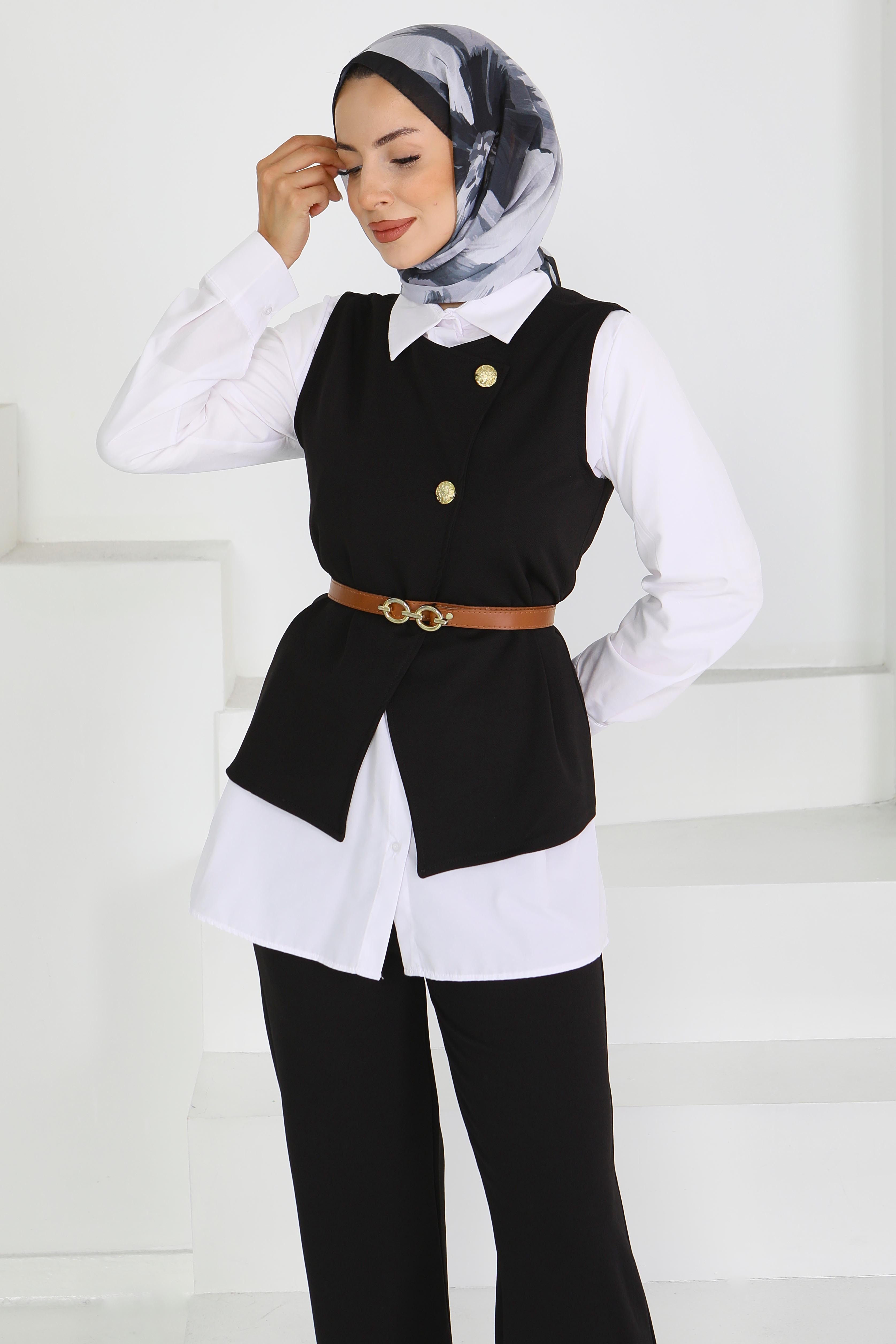 Kemerli Yelek Pantolon Mira Takım - 27612 - 2