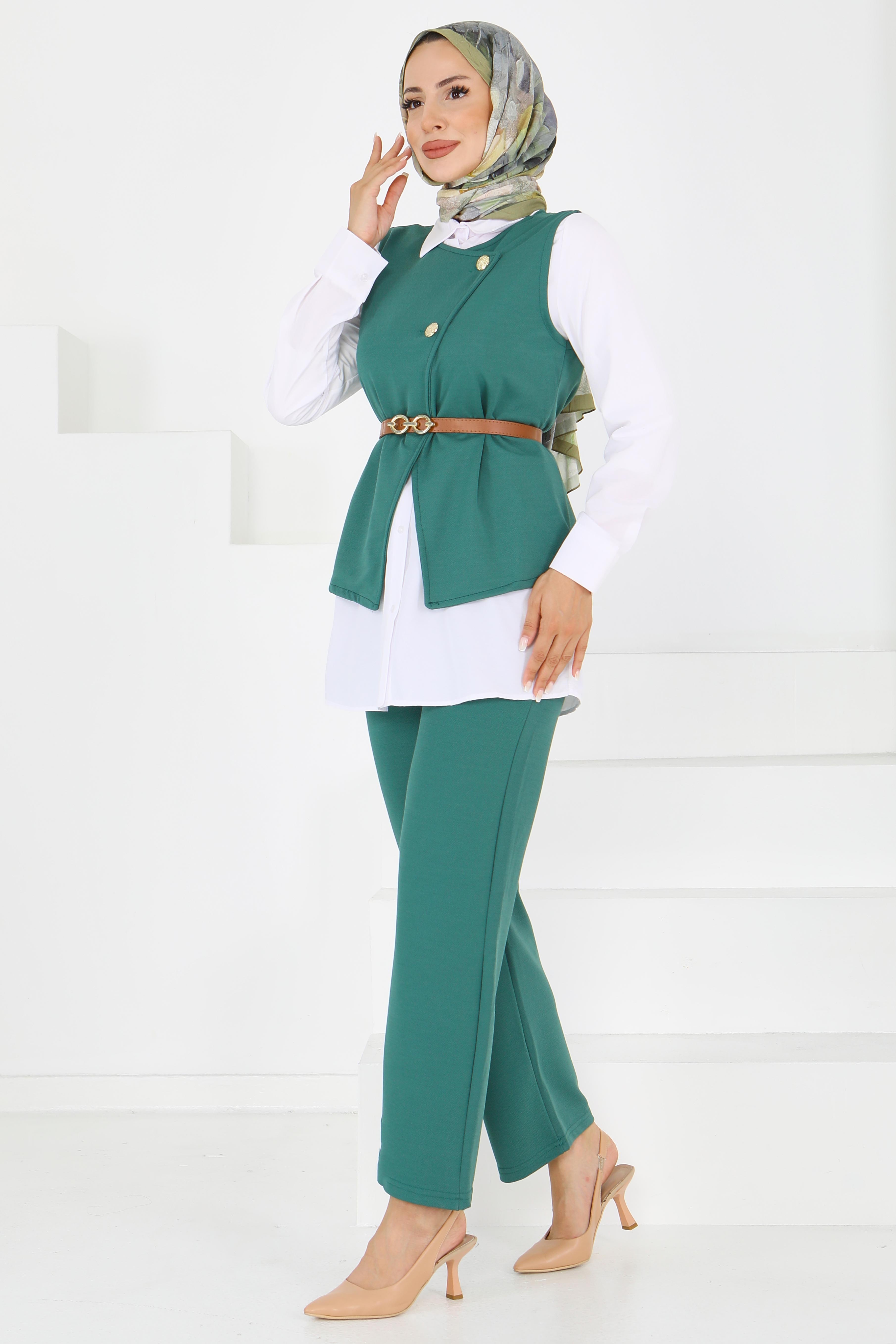 Kemerli Yelek Pantolon Mira Takım - 27612 - 3