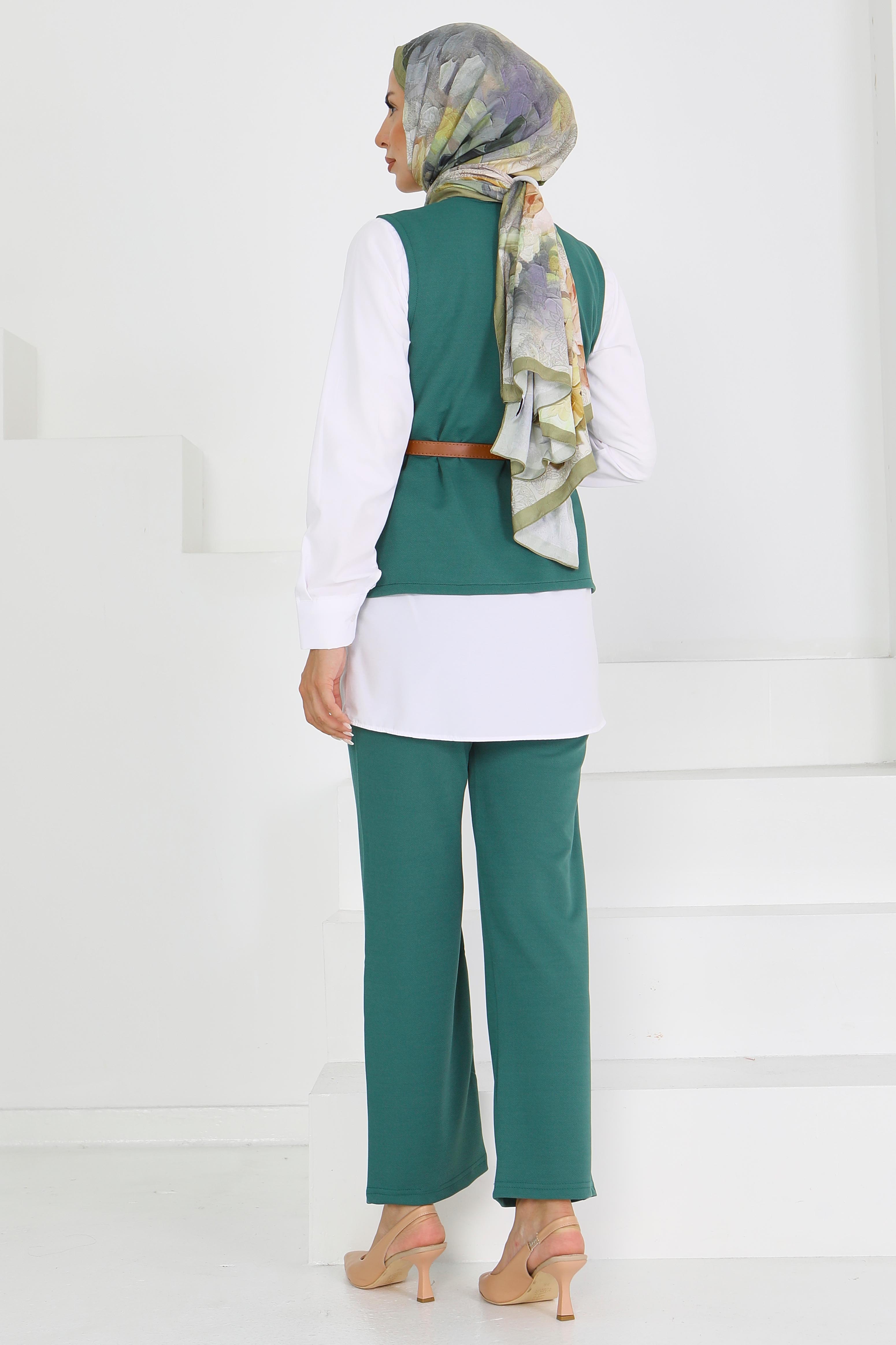 Kemerli Yelek Pantolon Mira Takım - 27612 - 5