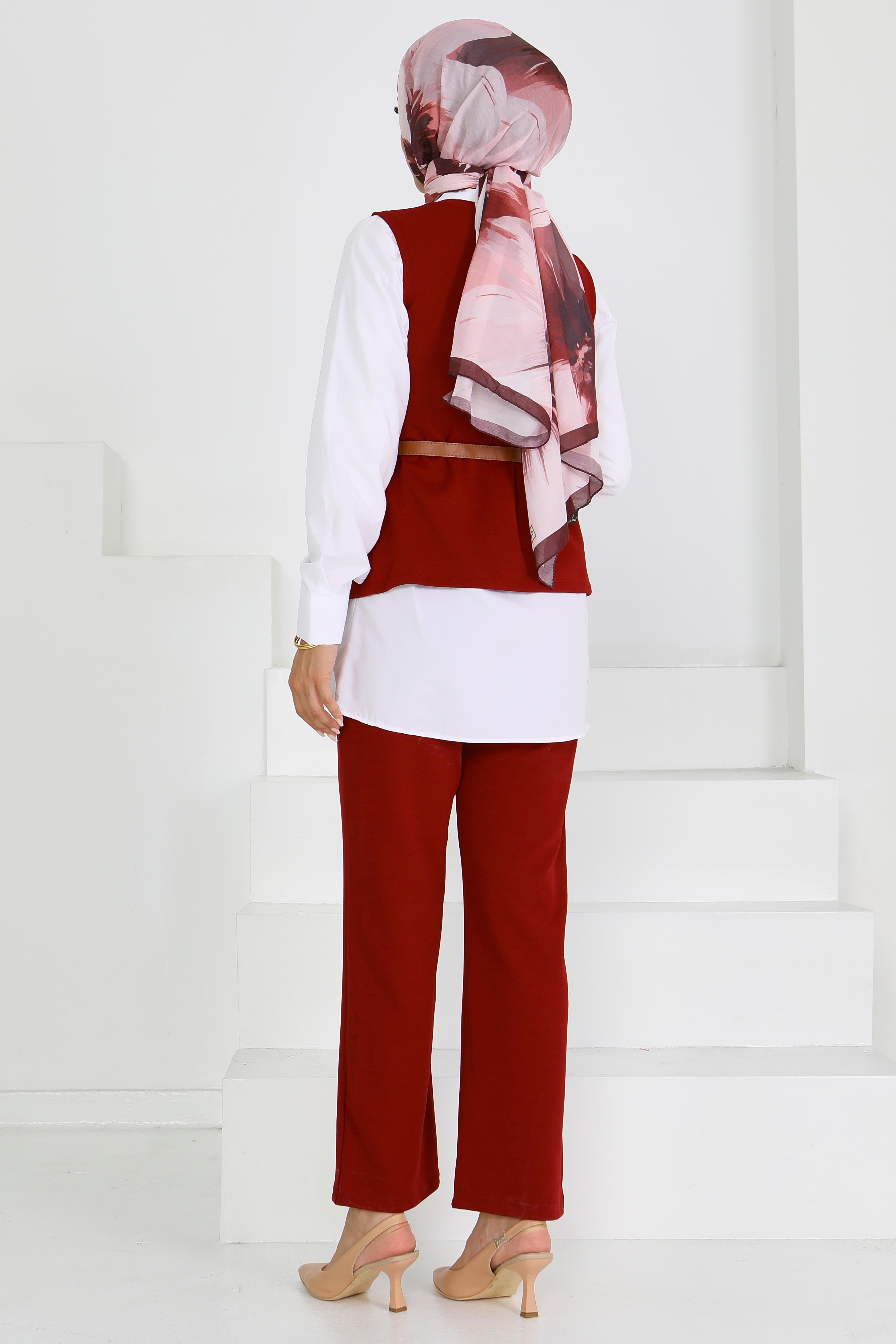 Kemerli Yelek Pantolon Mira Takım - 27612 - 6