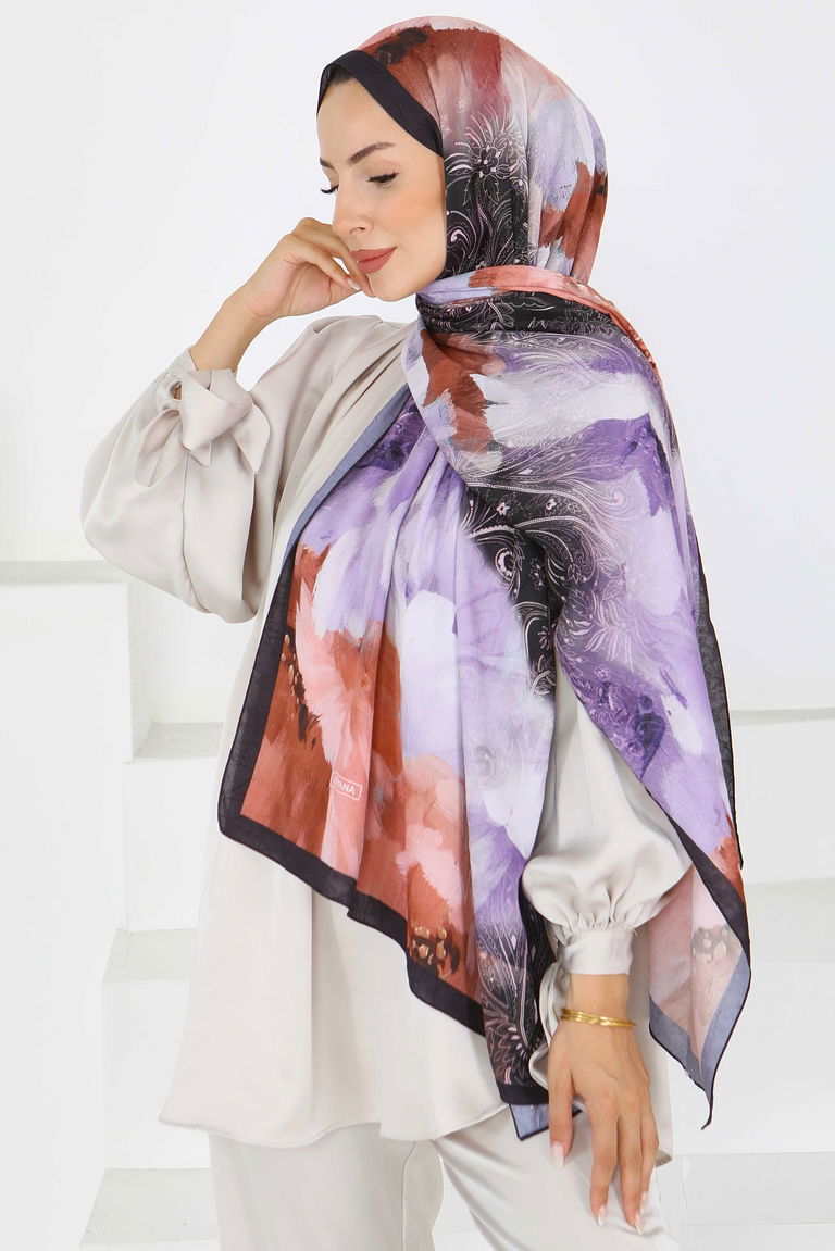 Kıraş Büyük Çiçek Desenli Şal - 27621 - TOFİSA