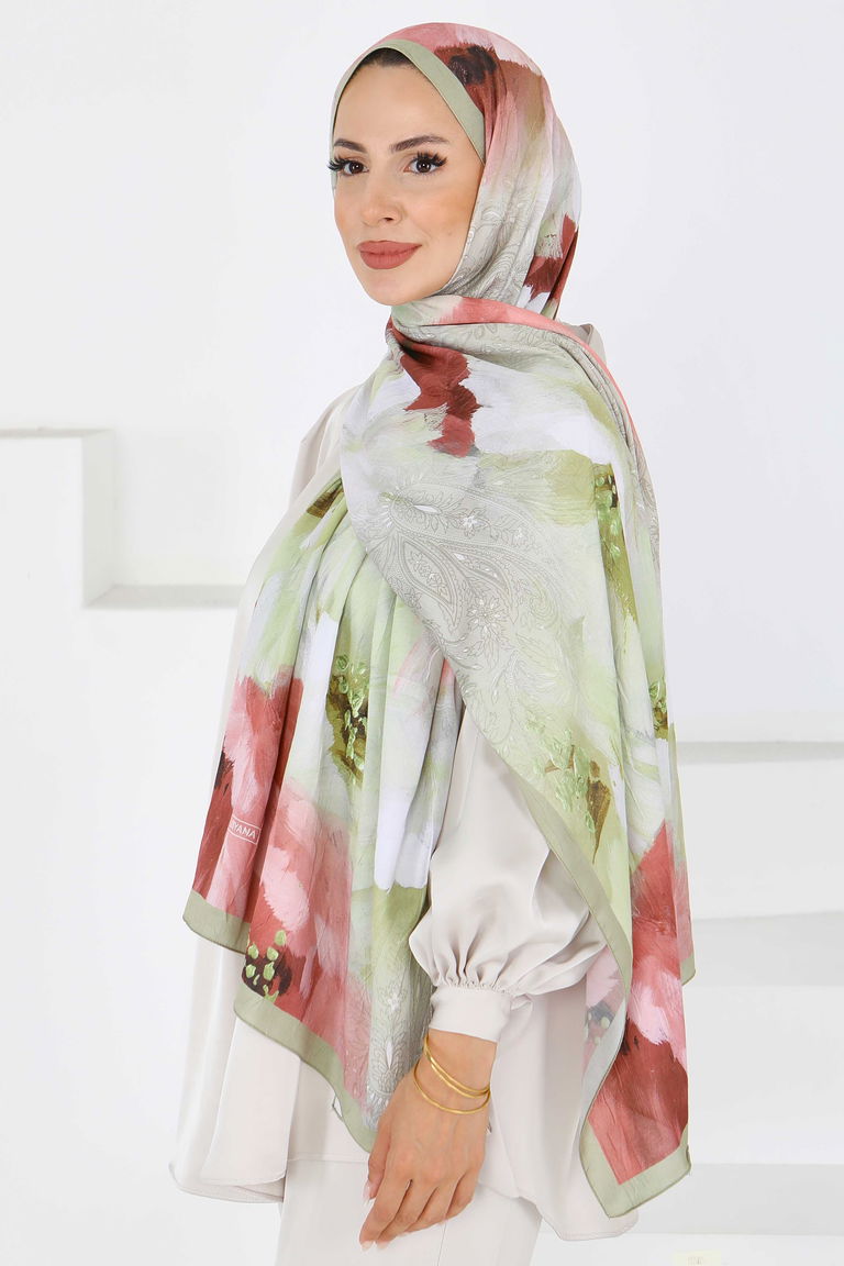 Kıraş Büyük Çiçek Desenli Şal - 27621 - TOFİSA