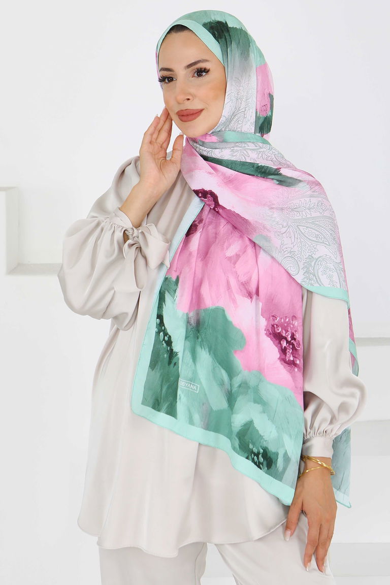 Kıraş Büyük Çiçek Desenli Şal - 27621 - TOFİSA