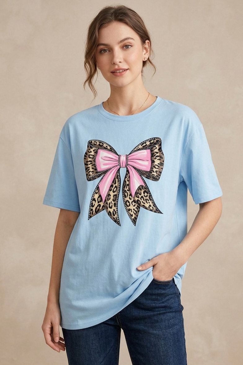 Kısa Kollu Baskılı T-shirt - 1316-BEBE-MAVI - 1